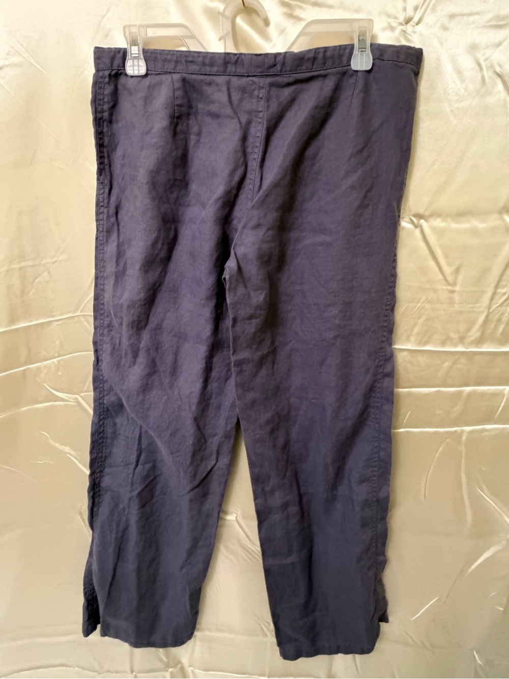 LONDONJEAN Purple Wide-Leg Linen Blend Pants